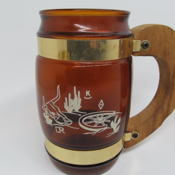 Vintage Siesta Ware 2 Piece Western Wagon Wheel Theme Barware  Mugs - Picture 4 of 12